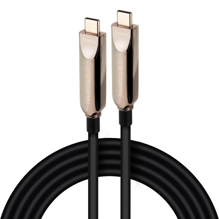 Nanocable Cable USB 3.2 Gen2x1 AOC USB-C a USB-C de 15m, Negro